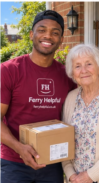SwiftMeds delivery team member with a customer